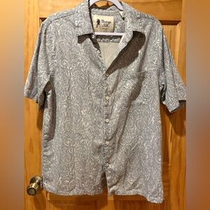 "Vintage Silk," paisley pattern gray and white mens L